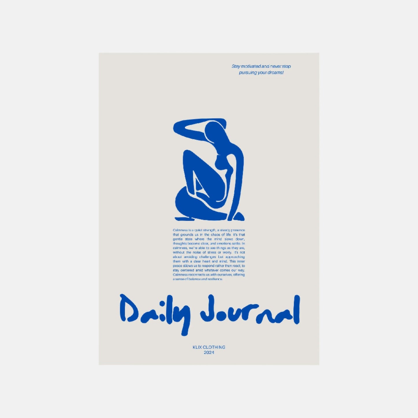 DIN A2 Poster mit Daily Journal Print, Vorderansicht