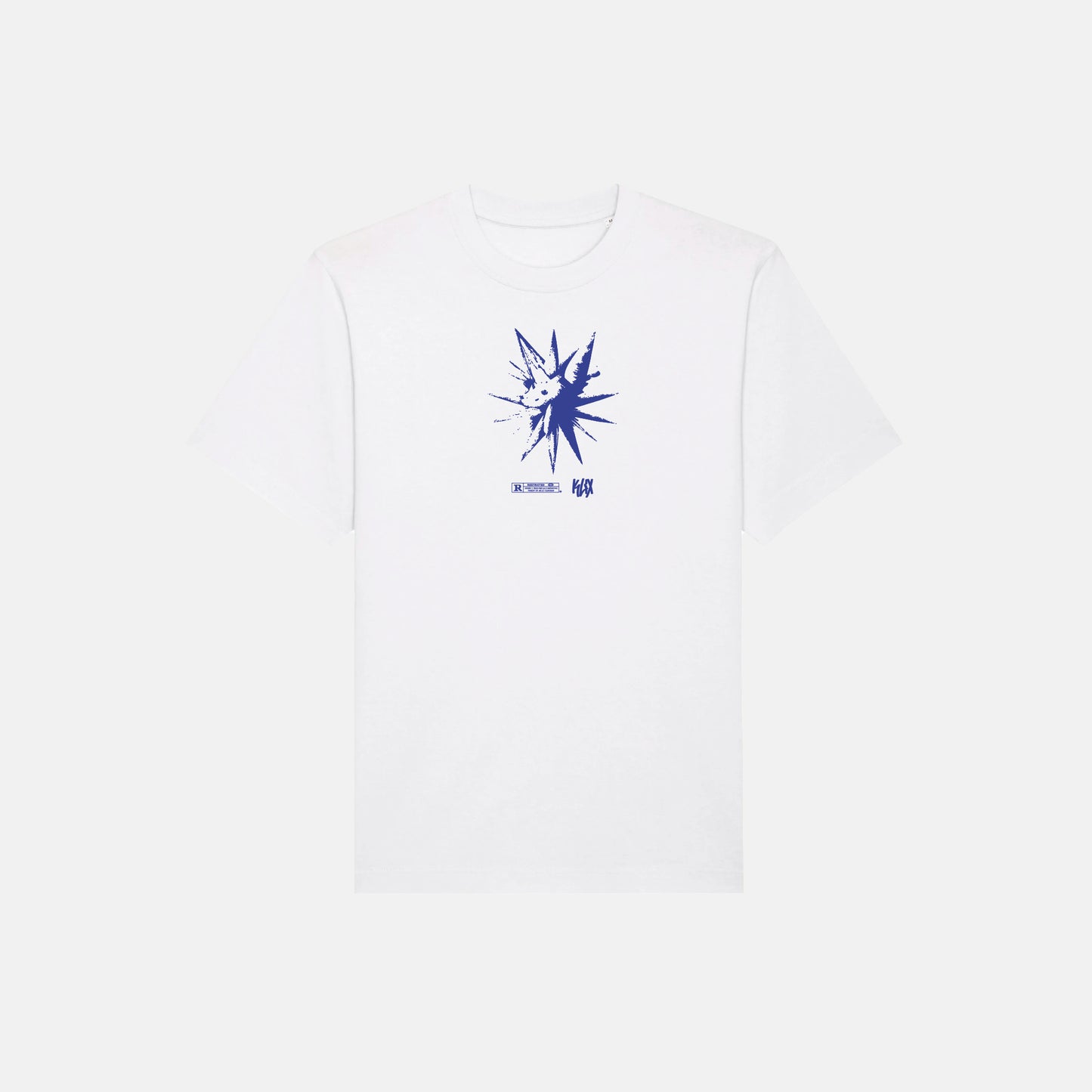 Weißes Oversized Shirt mit Morgenstern Print, Vorderansicht