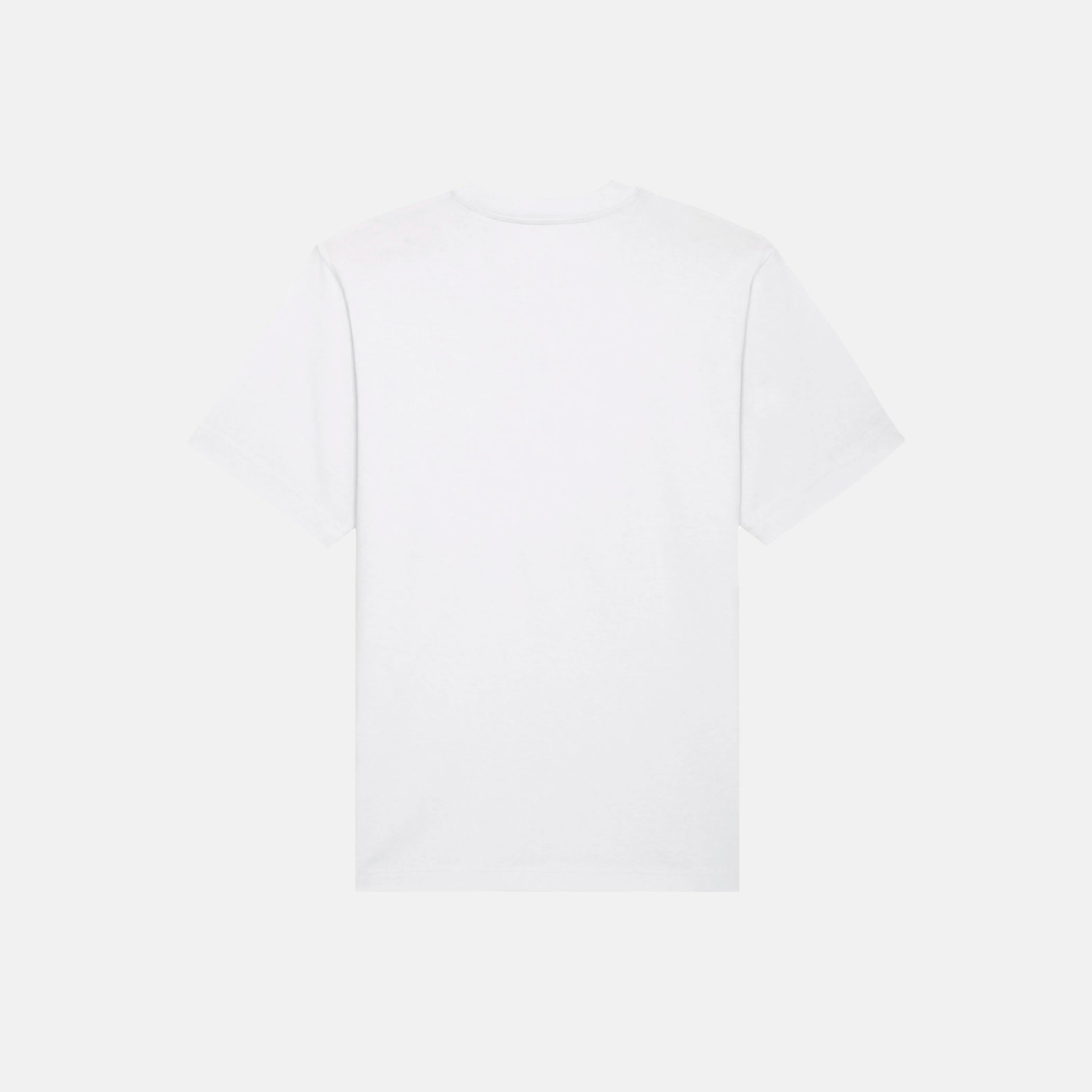 Weisses Oversize T-Shirt mit Free Palestine Print, Rückansicht.